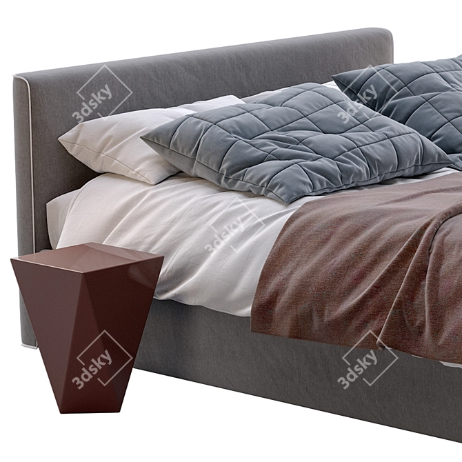 Elegant Tangram Bed by Vibieffe 3D model image 3