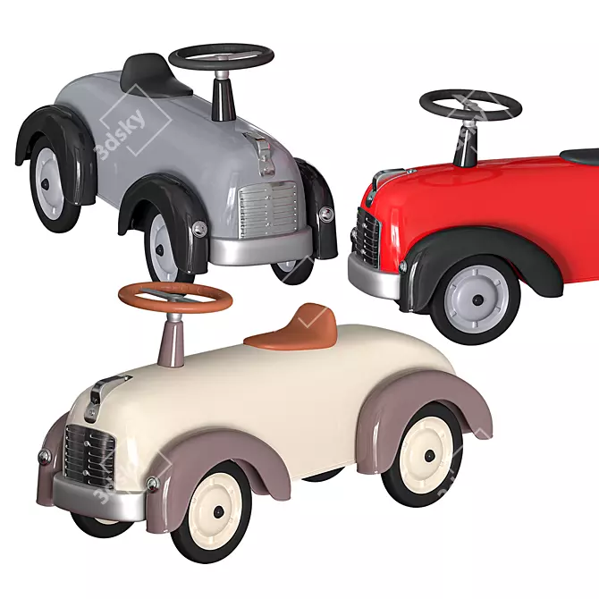 Baghera Speedster: Classic Pedal Car for Kids 3D model image 2