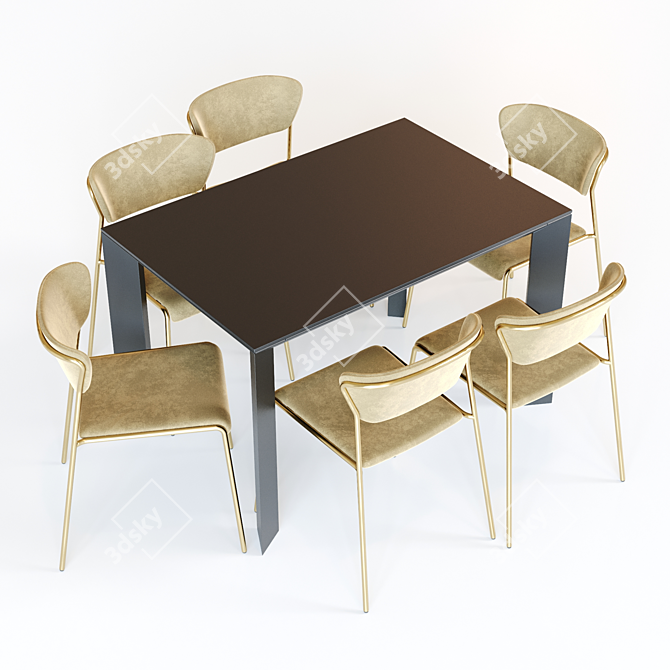 Elegant Manhattan Table (Riflessi) 3D model image 5