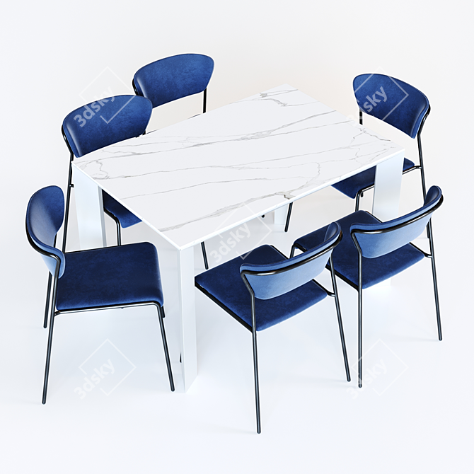 Elegant Manhattan Table (Riflessi) 3D model image 6