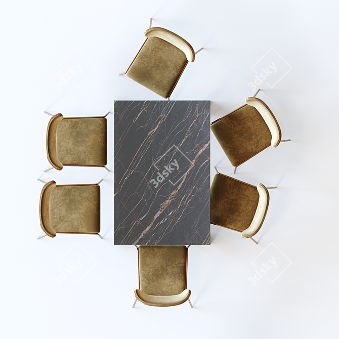 Elegant Manhattan Table (Riflessi) 3D model image 1