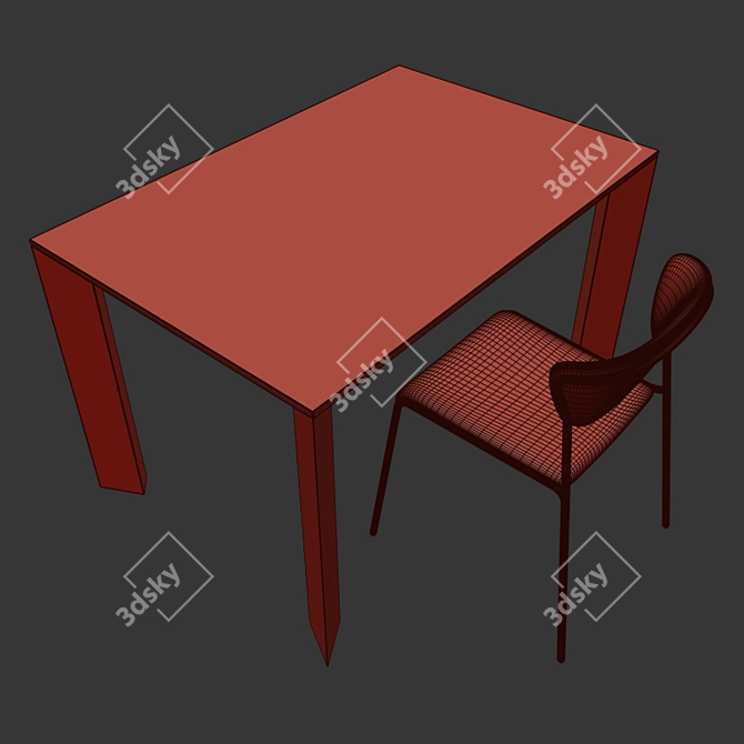 Elegant Manhattan Table (Riflessi) 3D model image 2