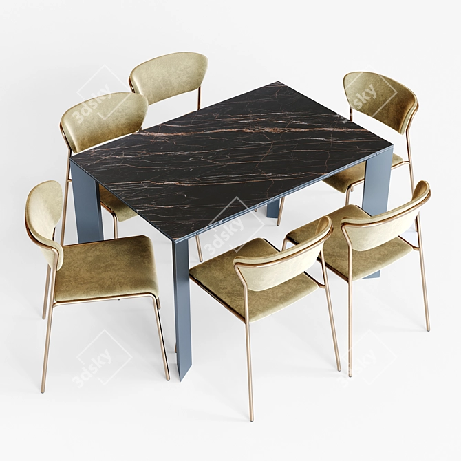 Elegant Manhattan Table (Riflessi) 3D model image 4