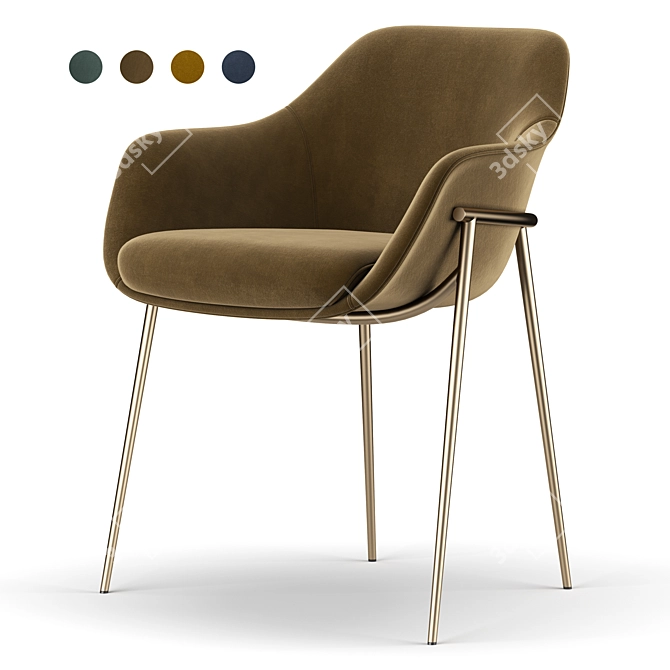 Marelli CHIA Chair: Stylish Seating Solution 3D model image 1