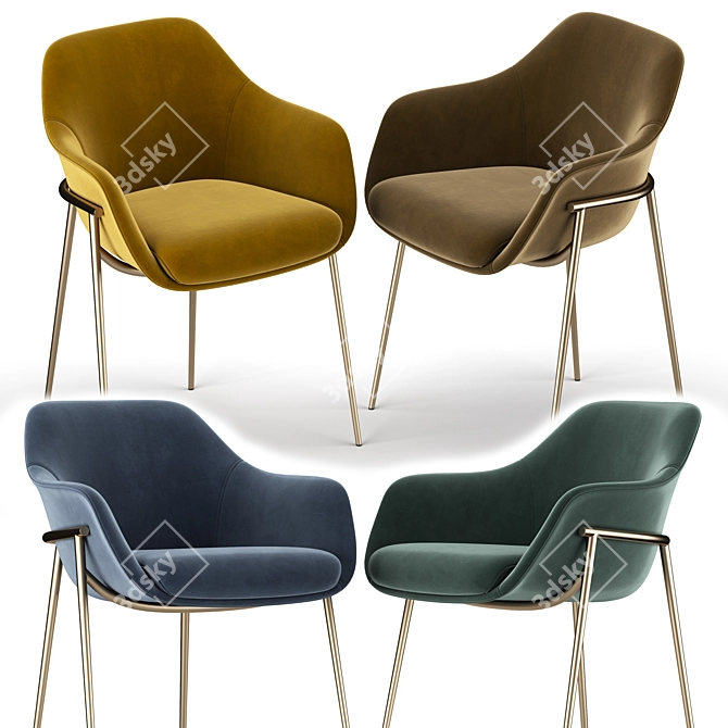 Marelli CHIA Chair: Stylish Seating Solution 3D model image 2