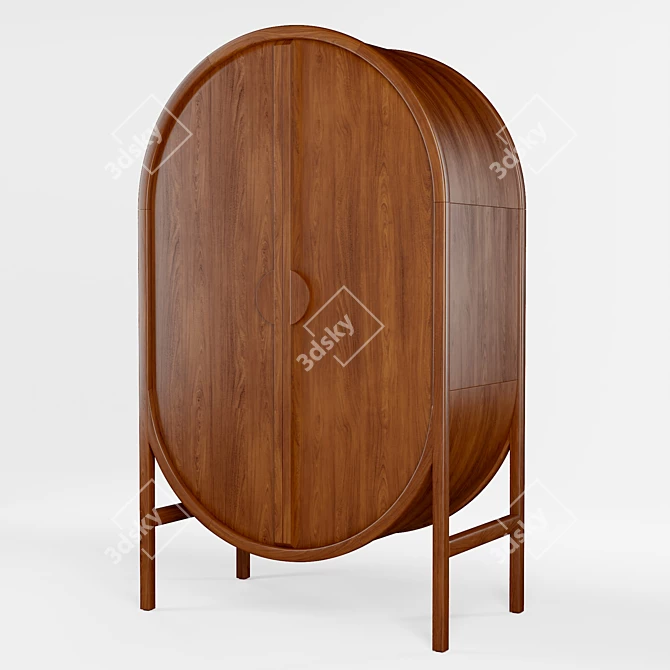 Modern Oval Marienne Storage Cabinet 3D model image 2