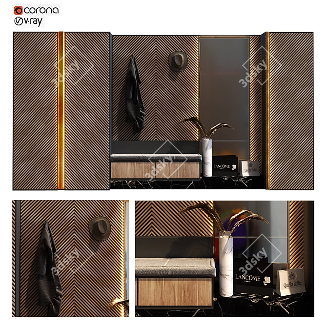 Elegant Hallway Set 2015 3D model image 1