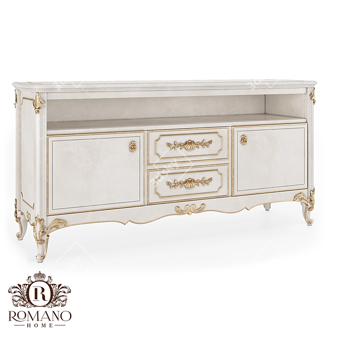 Handcrafted Olivia TV Stand 3D model image 1