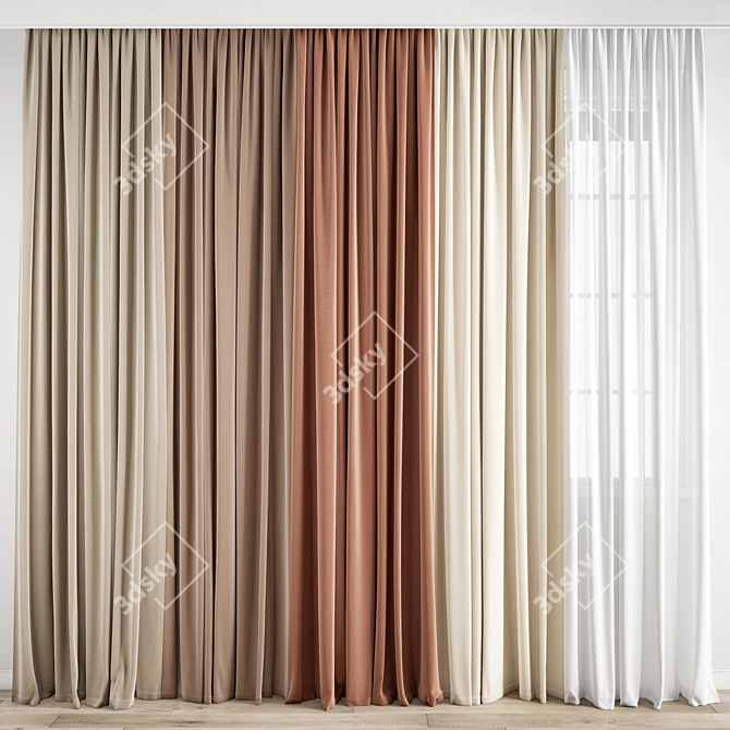 Polygonal Curtain Model | High Quality 3D model image 1