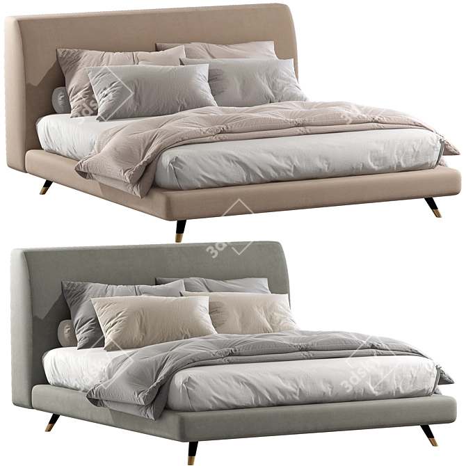 Stylish ES Double Bed by Twils: Discover Ultimate Comfort 3D model image 1