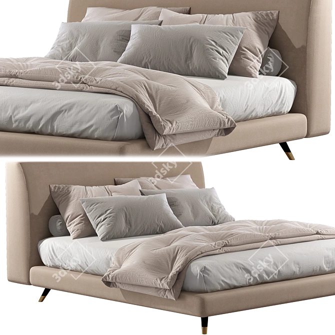 Stylish ES Double Bed by Twils: Discover Ultimate Comfort 3D model image 2