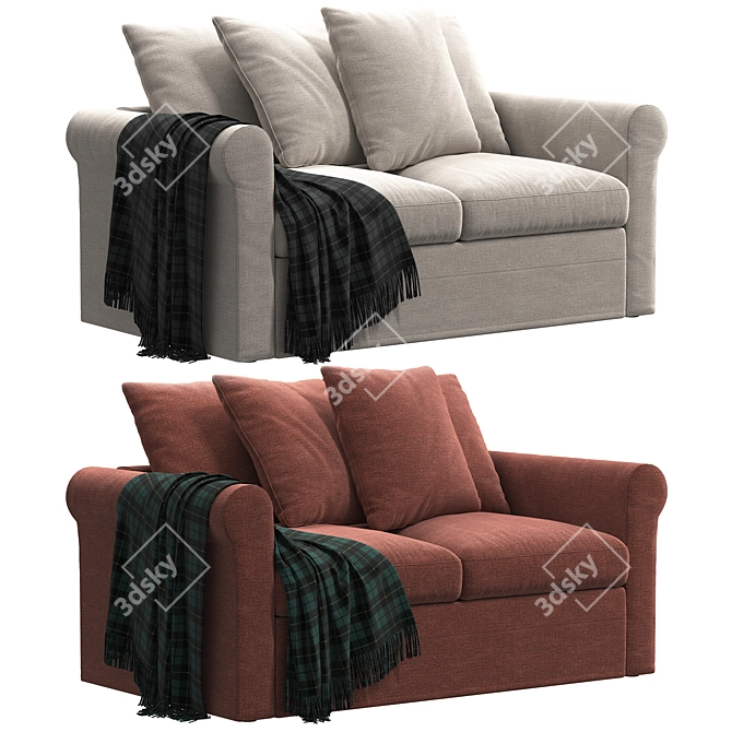 Harlanda 2-Seat Sofa: Elegant & Compact 3D model image 8