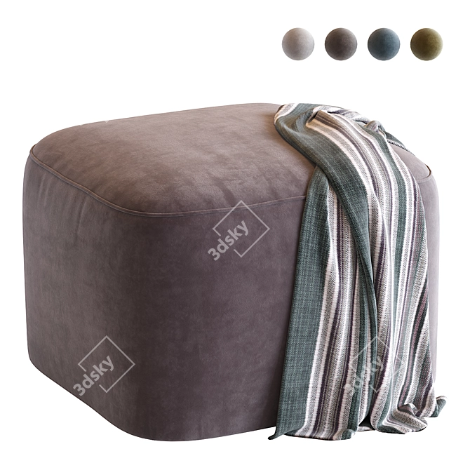 Comfy Fitz Pouf - Stylish & Functional 3D model image 1