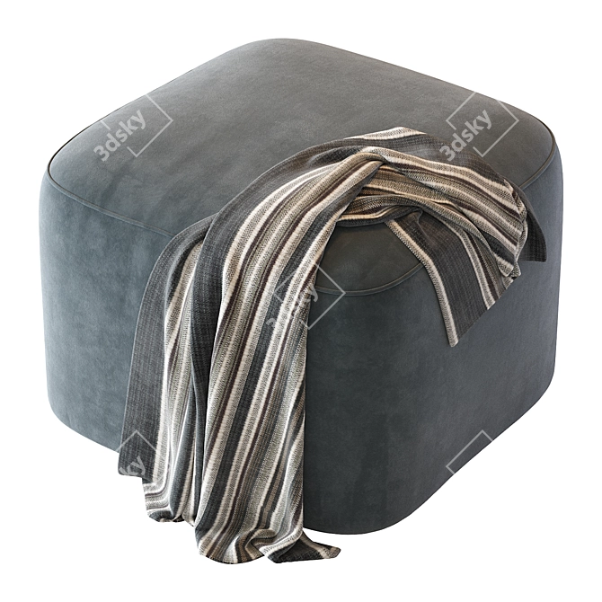 Comfy Fitz Pouf - Stylish & Functional 3D model image 2