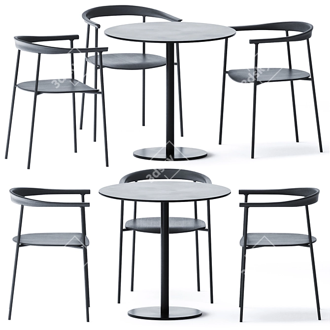 Tiffany Column Round Table: Elegant & Functional 3D model image 1