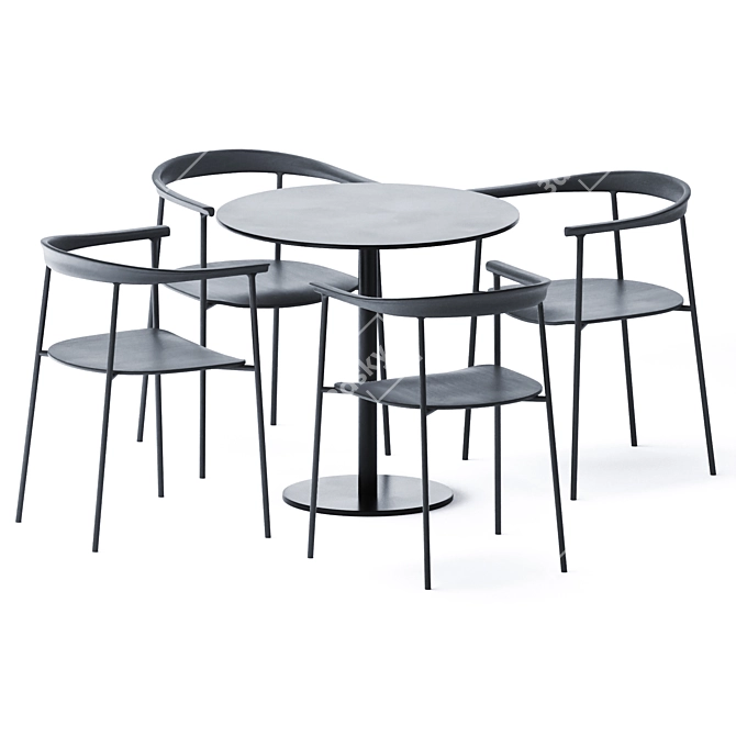 Tiffany Column Round Table: Elegant & Functional 3D model image 2