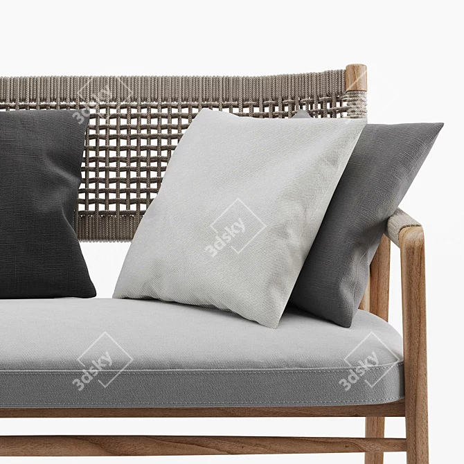 Flexform Ortigia Outdoor Sofa: Stylish Wood and Polypropylene Design 3D model image 3