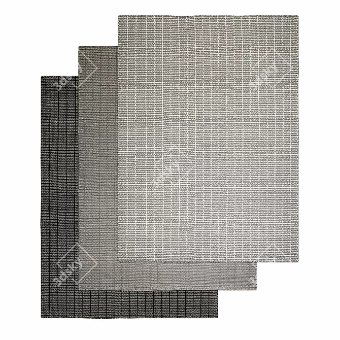 Trendy Hand-Woven Wool Rug 3D model image 1