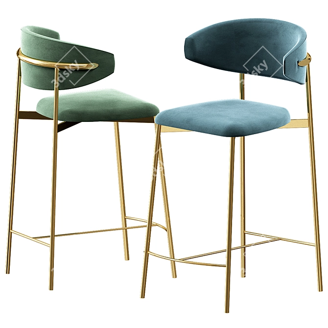 Modern Elegance: Calligaris Oleandro Chair 3D model image 2