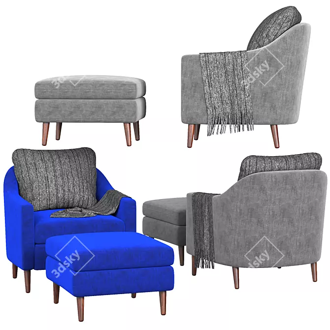 Sophisticated Everett Chair - West Elm 3D model image 3