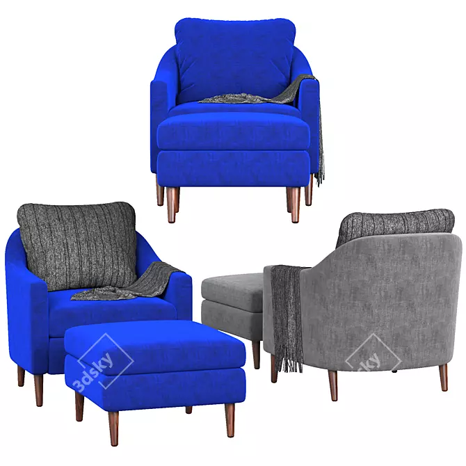 Sophisticated Everett Chair - West Elm 3D model image 5