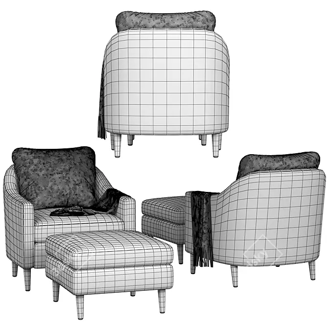 Sophisticated Everett Chair - West Elm 3D model image 6