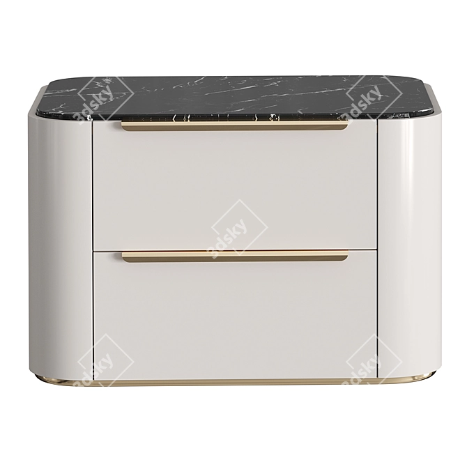 Modern Bamboo Bedside Table 3D model image 2