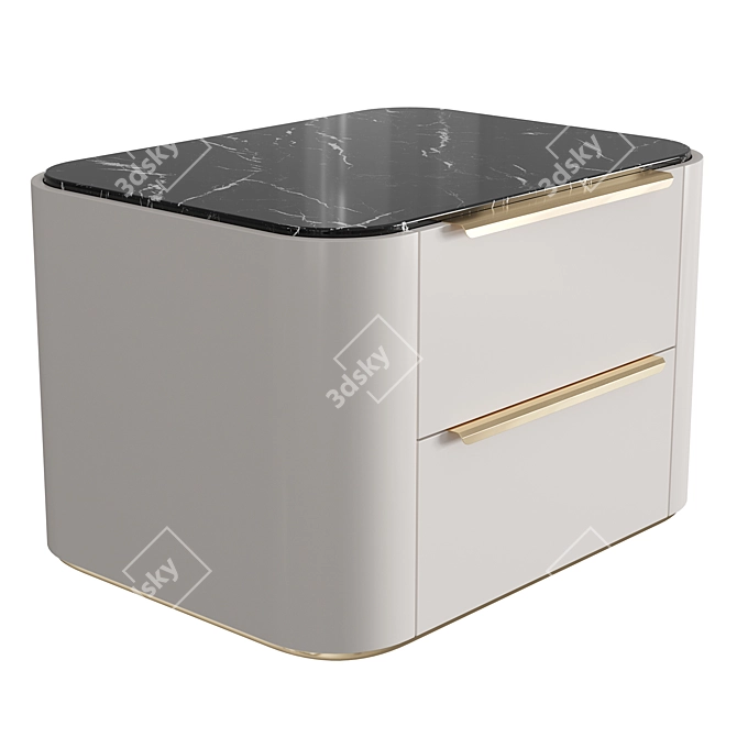 Modern Bamboo Bedside Table 3D model image 7