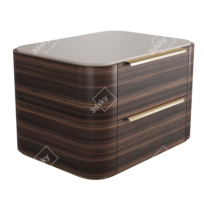 Modern Bamboo Bedside Table 3D model image 8