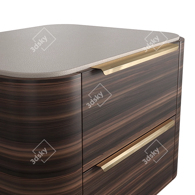 Modern Bamboo Bedside Table 3D model image 9