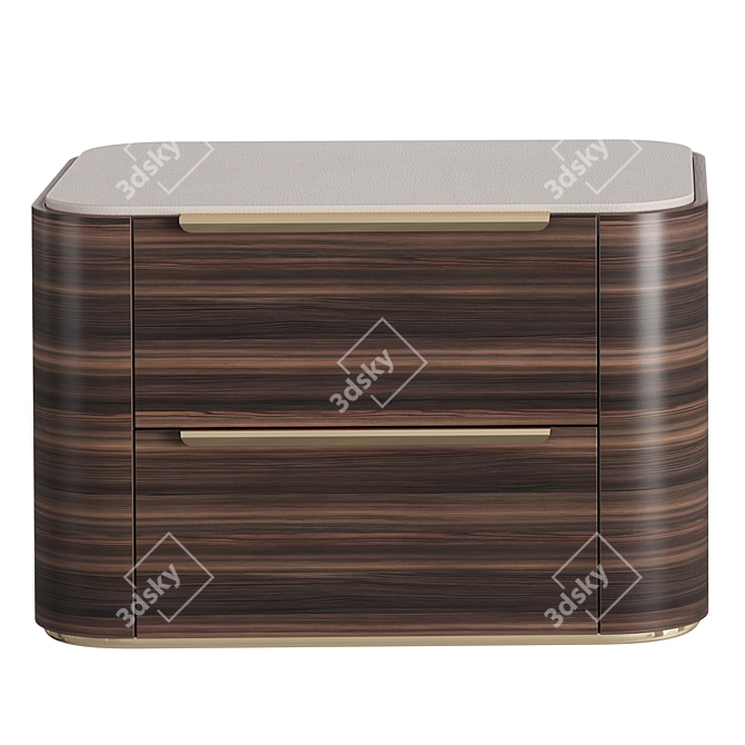 Modern Bamboo Bedside Table 3D model image 11