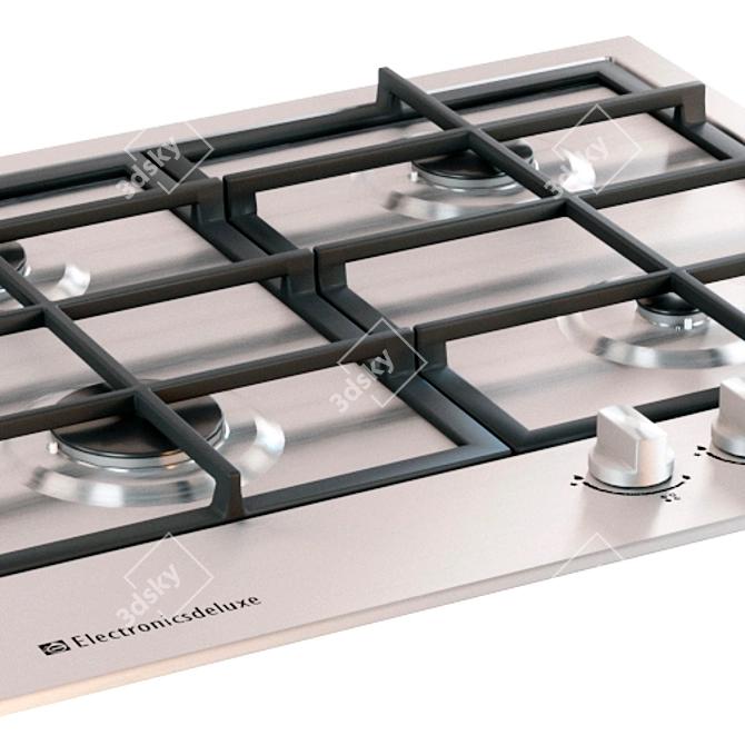 Electronicsdeluxe Gas Hob Duo 3D model image 2