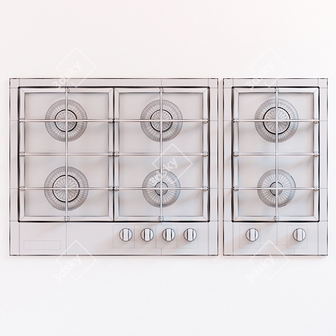 Electronicsdeluxe Gas Hob Duo 3D model image 3