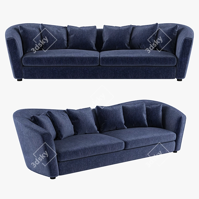 Elegant Vintage Sofa 3D model image 1