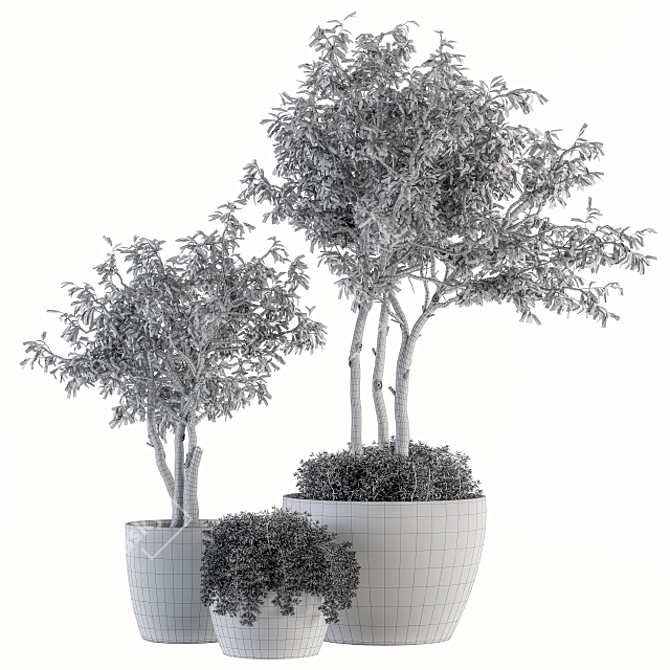 182-Piece Outdoor Plant Set: Tree in Pot 3D model image 5