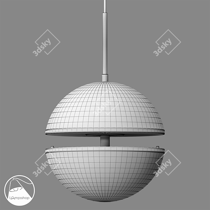 Elegant Crescent Pendant Light 3D model image 2