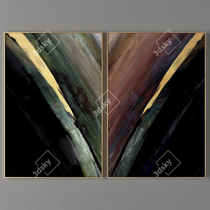 Modern Abstract Art Frames 3D model image 1