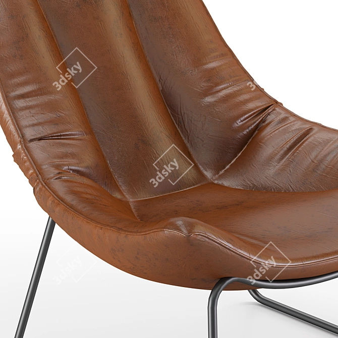 Luxury Leather Beal Armchair 3D model image 3