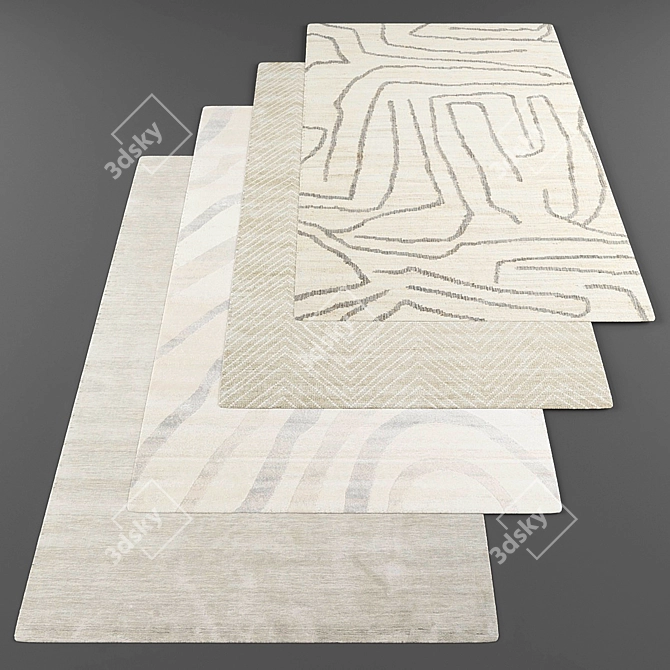 Modern Style Rug Set 3D model image 1