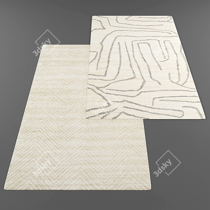 Modern Style Rug Set 3D model image 2