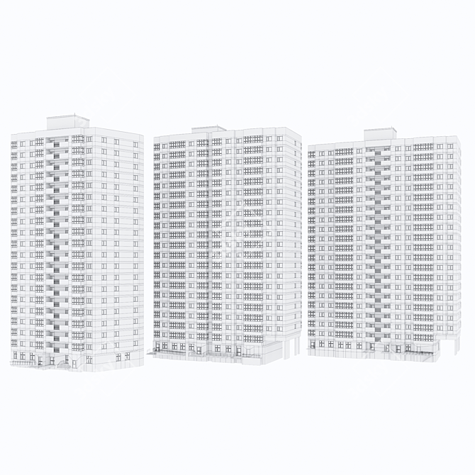 Brick Multi-story Houses
Illuminated 3-Pack 3D model image 5