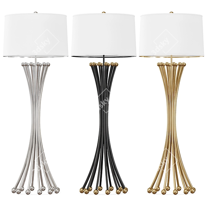 Elegant Biarritz Floor Lamp 3D model image 1