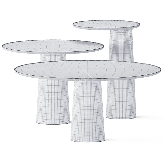 Elegant Metal Coffee Tables 3D model image 2