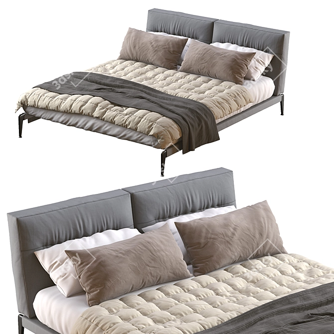 Flexform Adda Bed: Stylish and Comfortable 3D model image 4