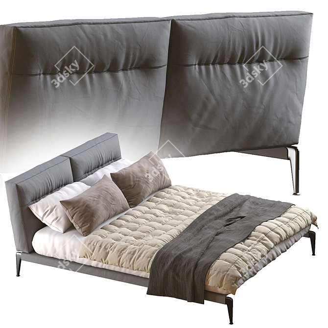 Flexform Adda Bed: Stylish and Comfortable 3D model image 7