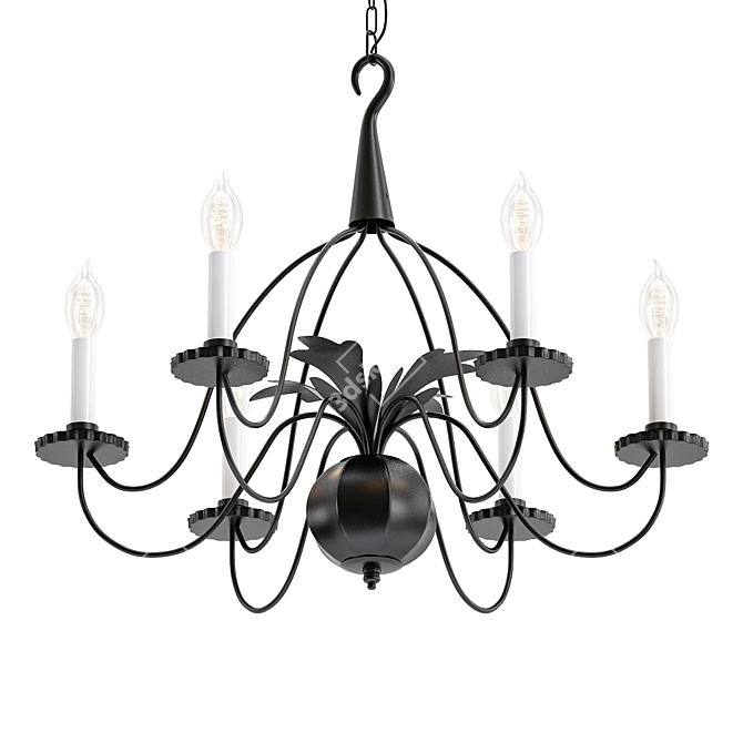 Elegant Cloche Chandelier 3D model image 1