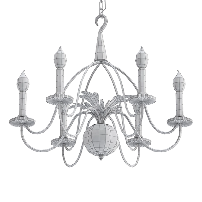 Elegant Cloche Chandelier 3D model image 2