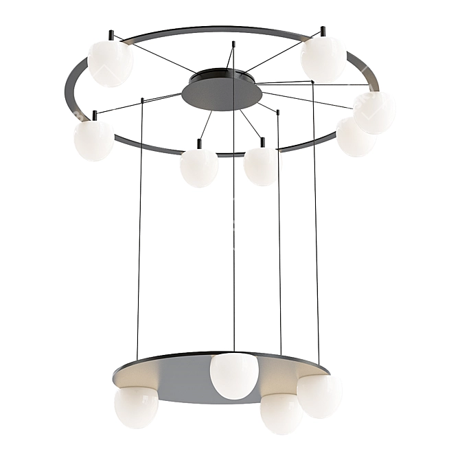 Elegant Circular Pendant Light 3D model image 1