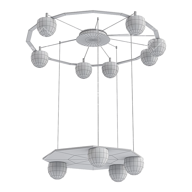 Elegant Circular Pendant Light 3D model image 2