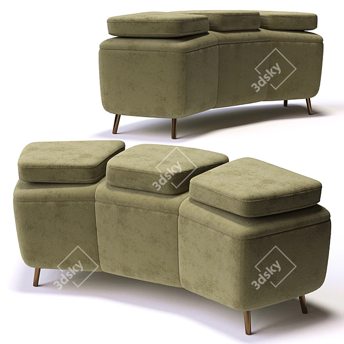 Modern Poly-Sofa: Sleek Design 3D model image 1